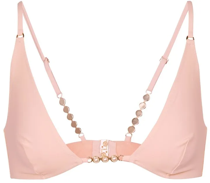 Embellished triangle bikini top