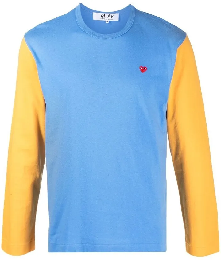 logo-embroidered colour-block T-shirt