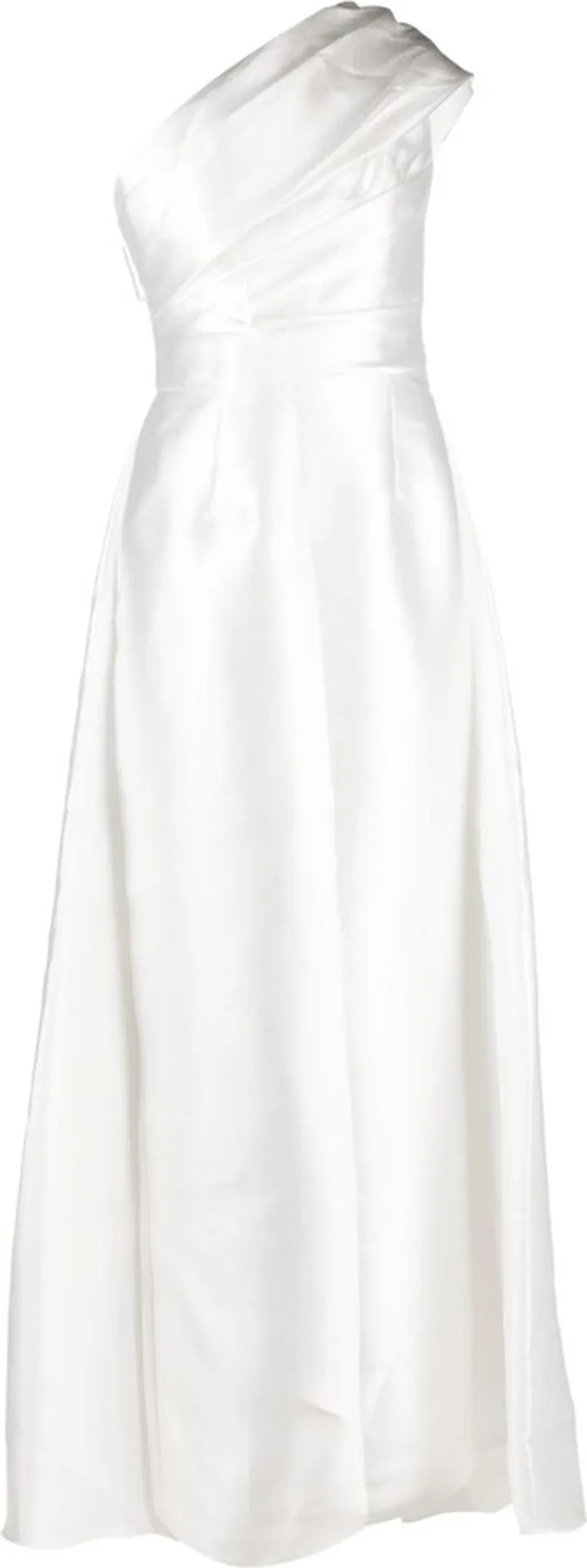 White Alba One-Shoulder Draped Gown
