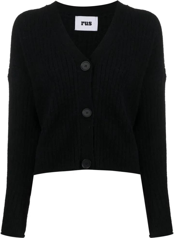 V-neck knit cardigan