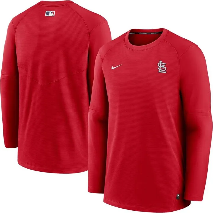 Men's Nike Red St. Louis Cardinals Authentic Collection Logo Performance Long Sleeve T-shirt