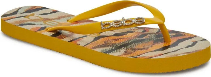 Jaynee Womens Slip On Flat Thong Sandals