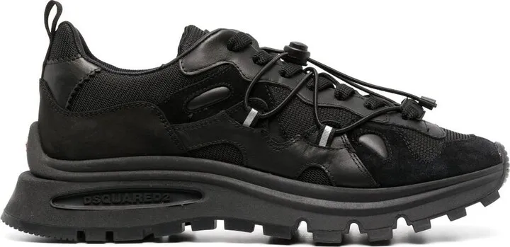 Black Leather Low-Top Sneakers