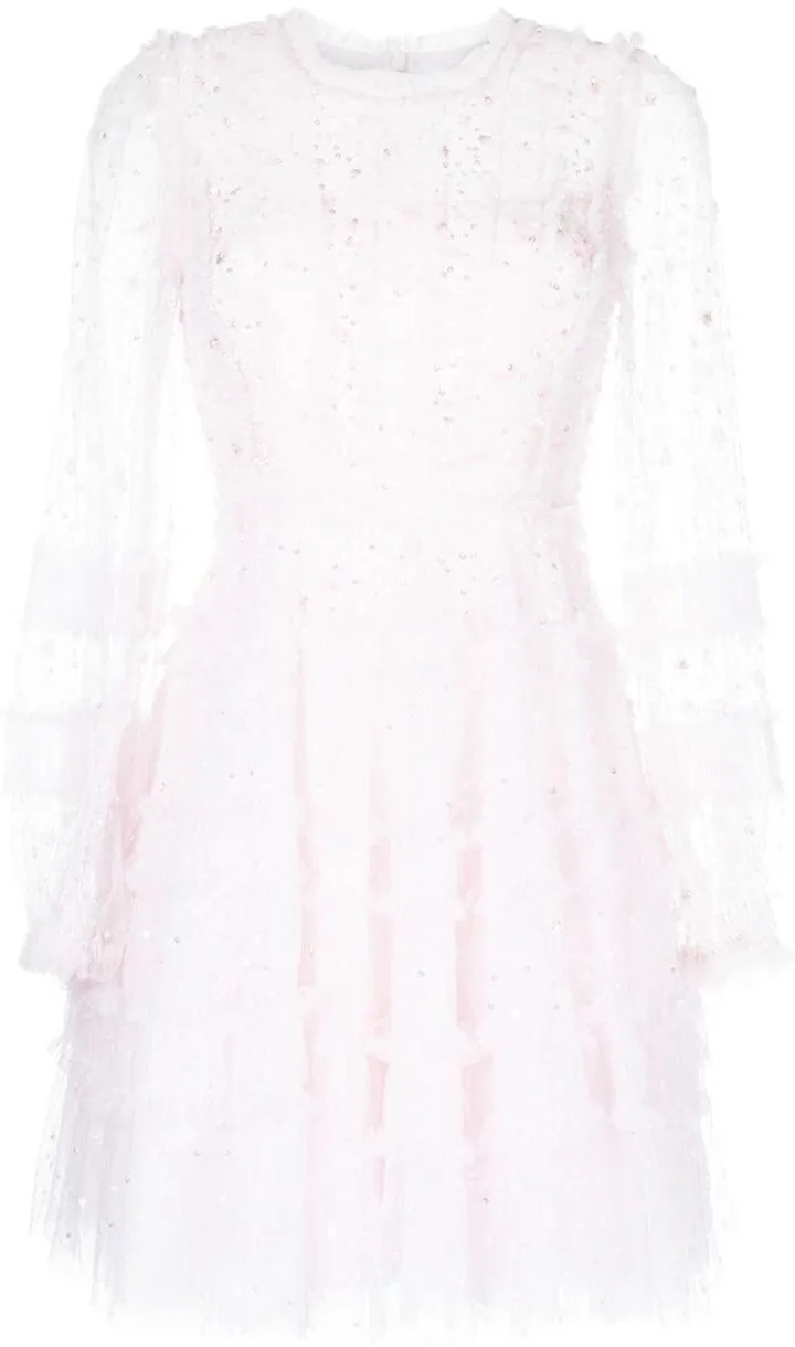 Ruffle-Trim Tulle Dress