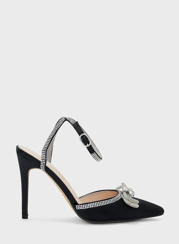Shimmery Bow Heel Shoes