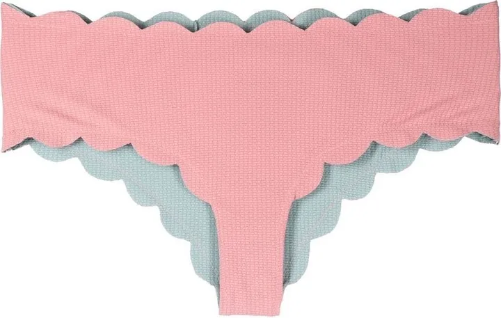 Scalloped-Edge Detail Hipster Bikini Bottoms