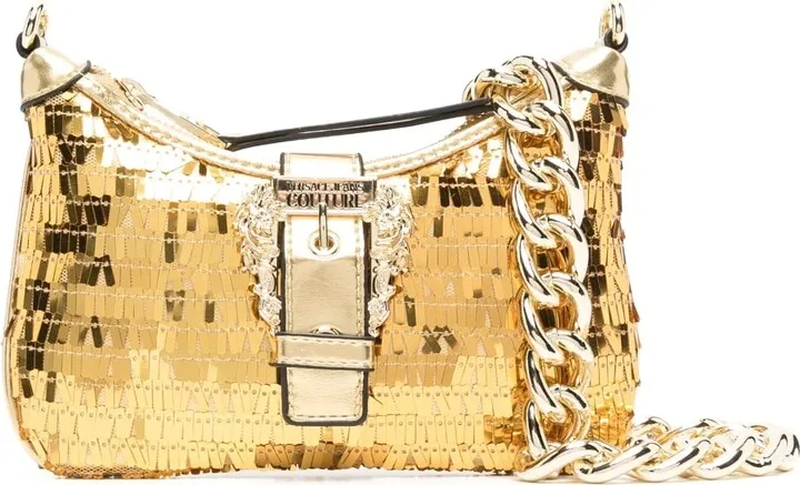 Sequinned Buckle-Detail Shoulder Strap