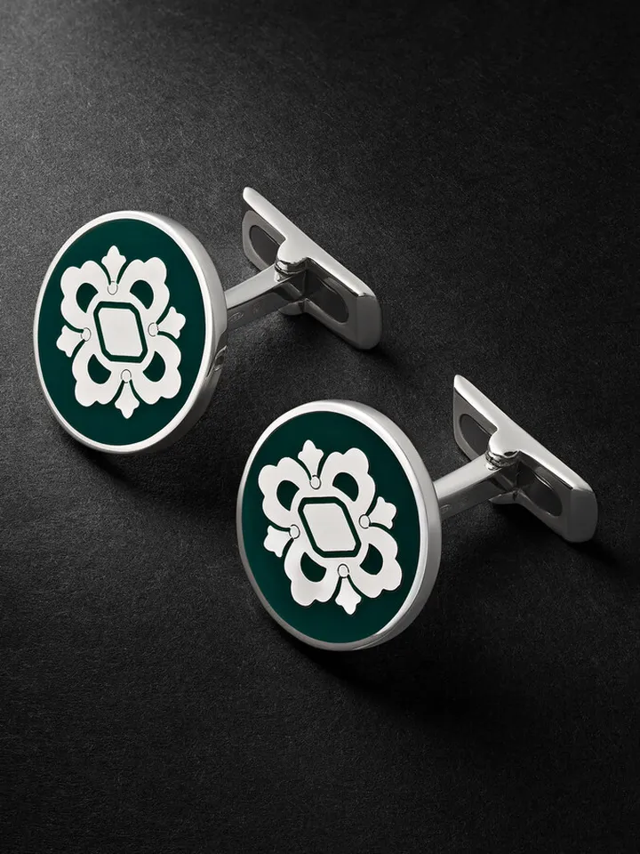 Opera Silver and Enamel Cufflinks