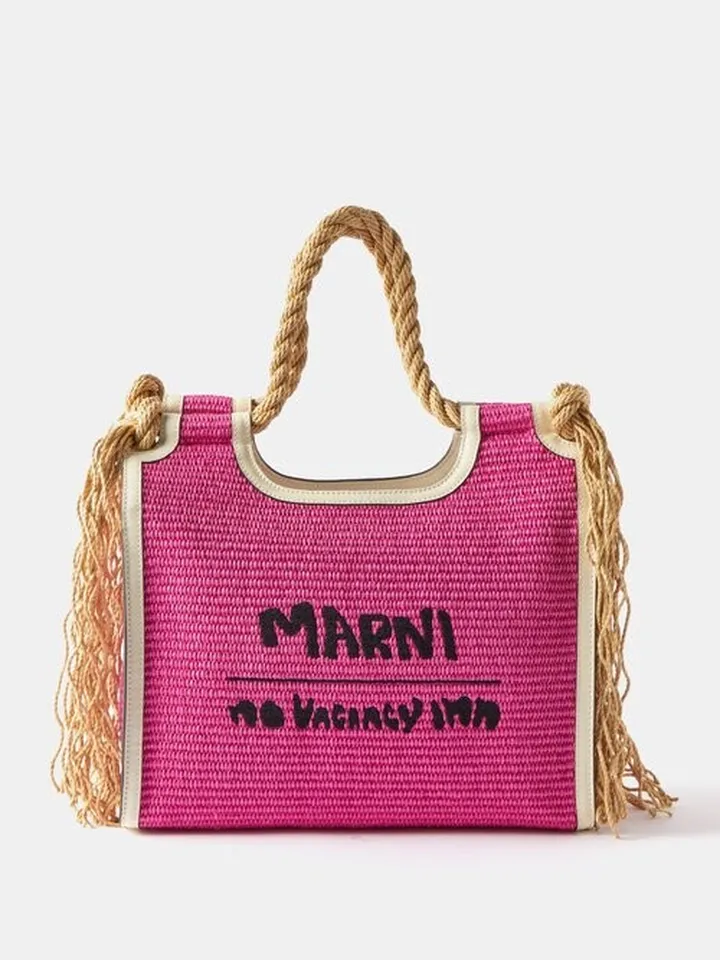 X No Vacancy Inn Marcel Faux-raffia Tote Bag