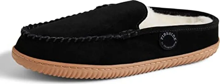 Fireside by Dearfoams mens Gold Coast Genuine Shearling Scuff Slipper
