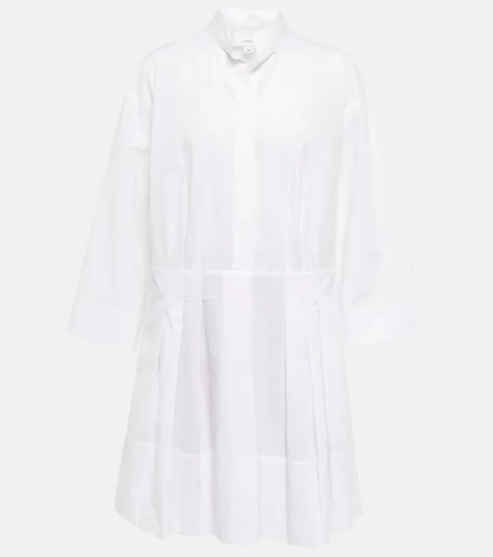 Cotton and hemp pleated minidress