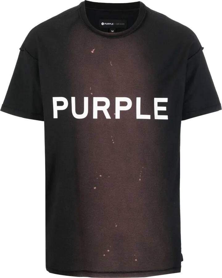 logo-print textured jersey T-shirt