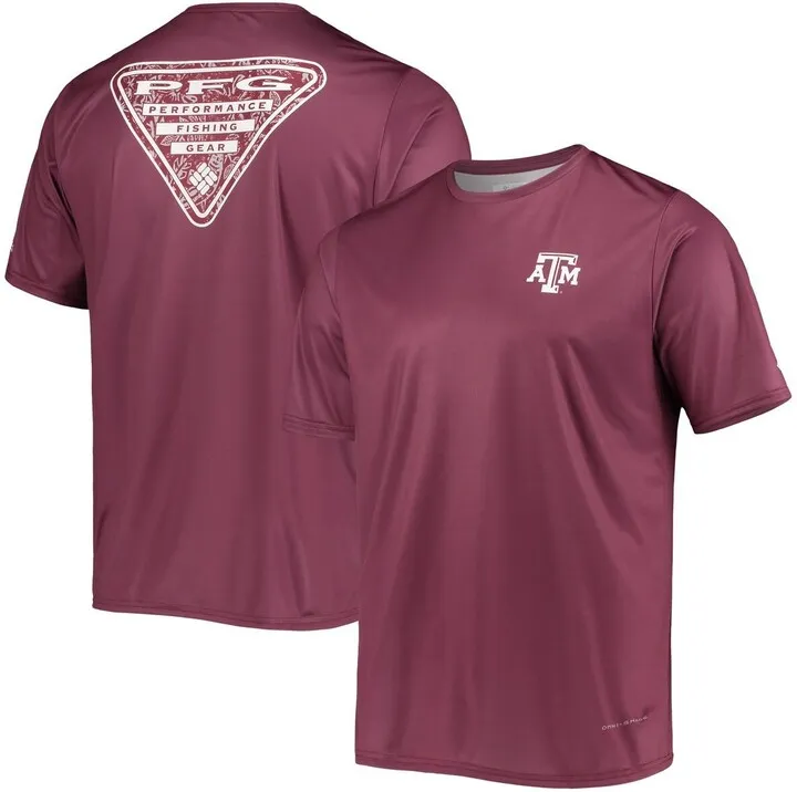 Men's Columbia Maroon Texas A & M Aggies Terminal Tackle Omni-Shade T-shirt