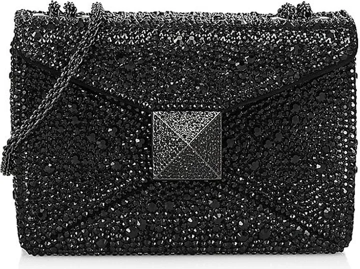 One Stud Crystal-Embellished Shoulder Bag