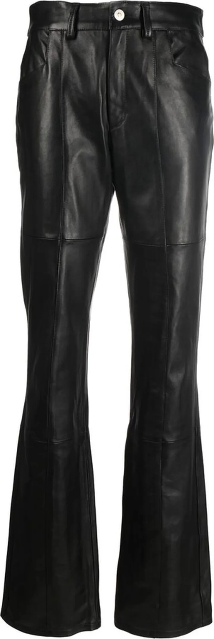 Leather Straight-Leg Trousers