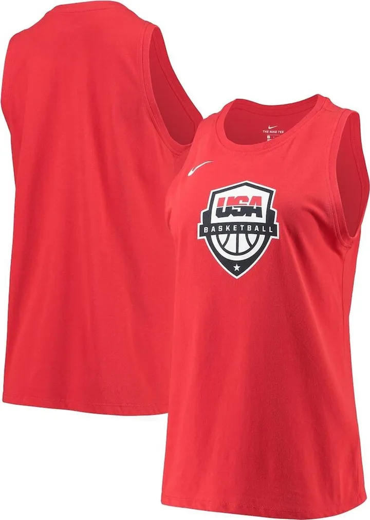 Women's Nike Red Usa Basketball Performance Tank Top