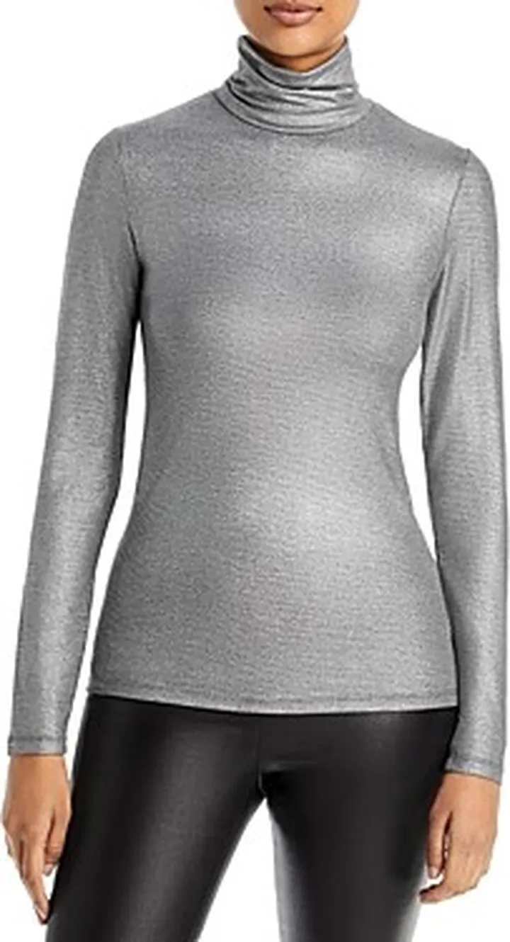 Majestic Filatures Metallic Turtleneck Top
