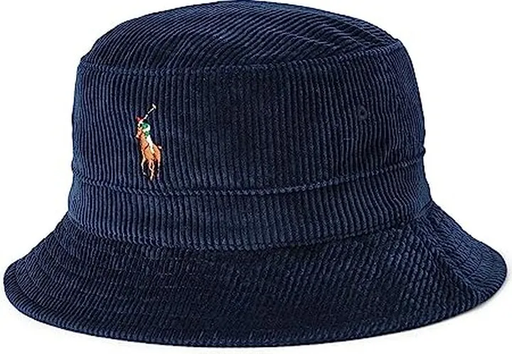 Polo Ralph Lauren Corduroy Bucket Hat (Hunter Navy) Baseball Caps