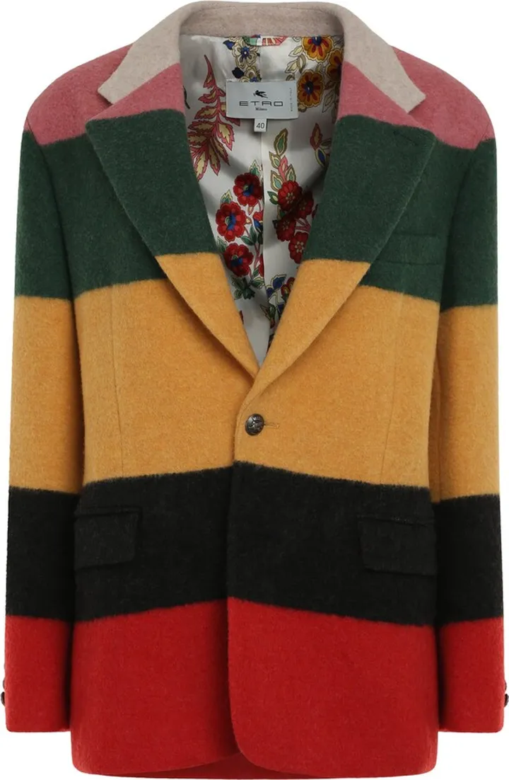 Striped Wool Coat