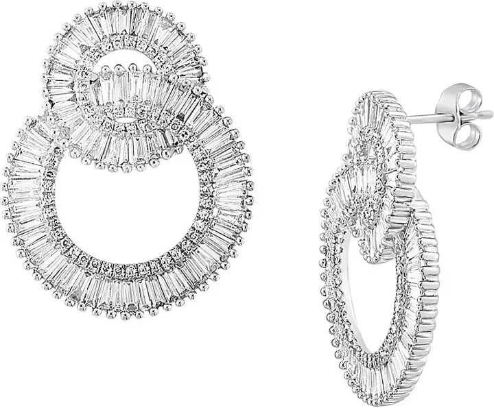 14K White Gold & 2.57 TCW Diamond Round Drop Earrings