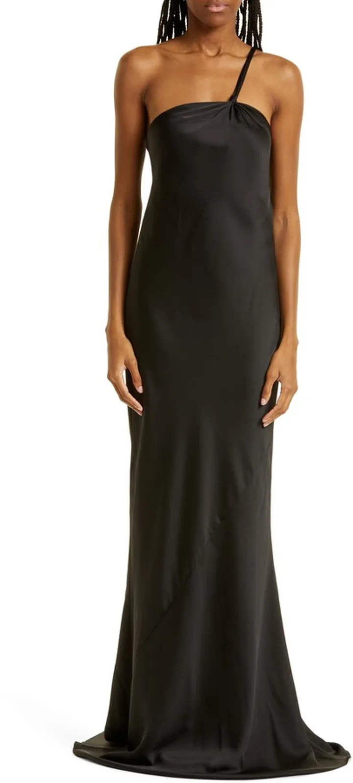 One-Shoulder Satin Gown