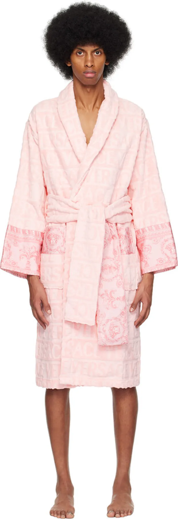 Versace Underwear Pink 'I Heart Baroque' Robe