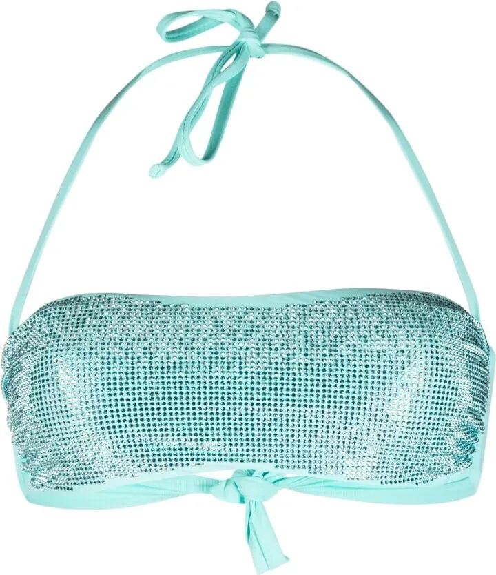 Rhinestone-Embellishment Bikini Top