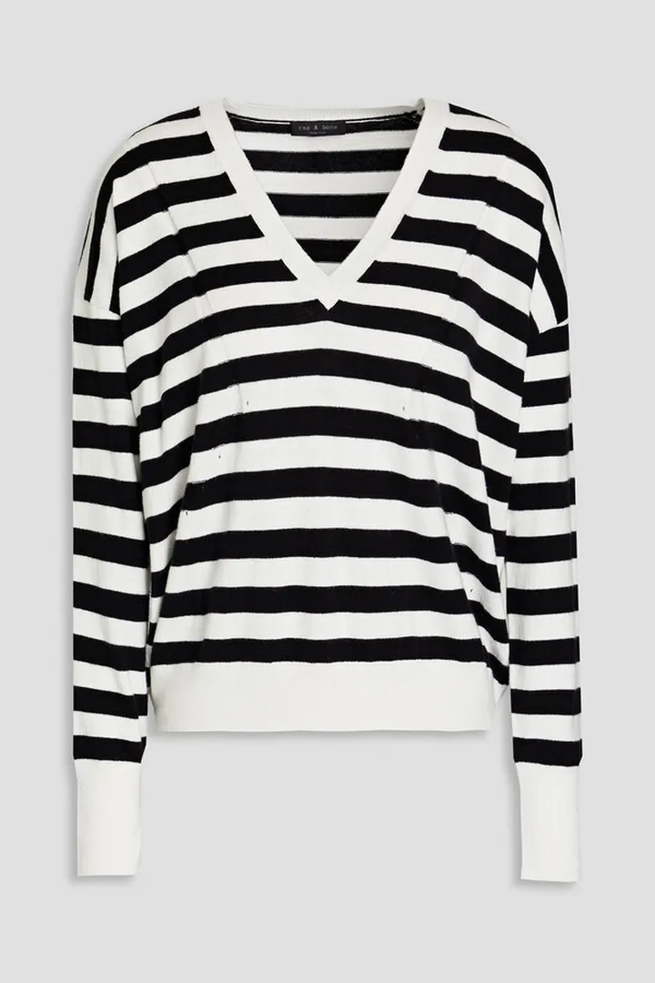 Bevan striped cotton and cashmere-blend sweater