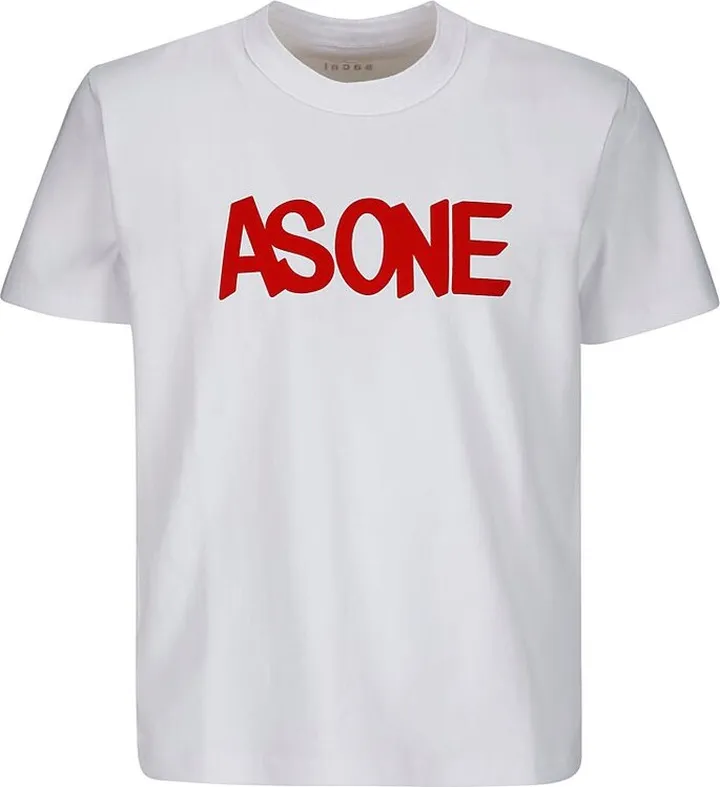 Sacai Slogan Printed Crewneck T-Shirt