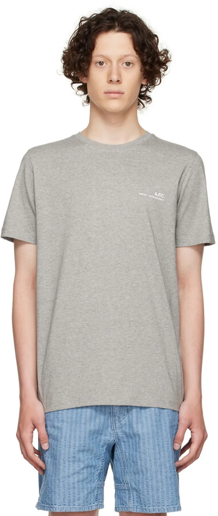 A.P.C. Gray Cotton T-Shirt