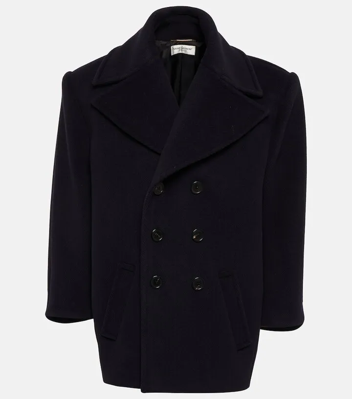 Double-breasted wool coat