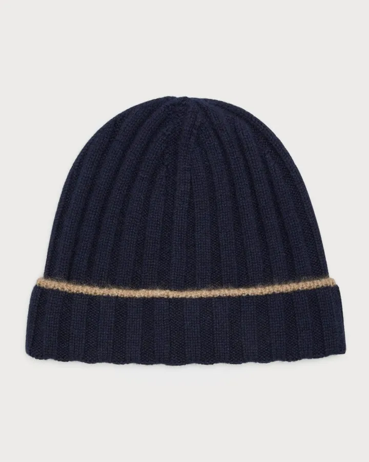 Men's Ribbed Cashmere Beanie