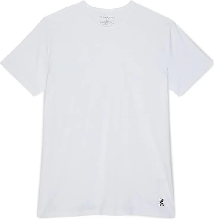 Psycho Bunny 2-Pack Crew Neck Underwear Tee (White) Men's Clothing