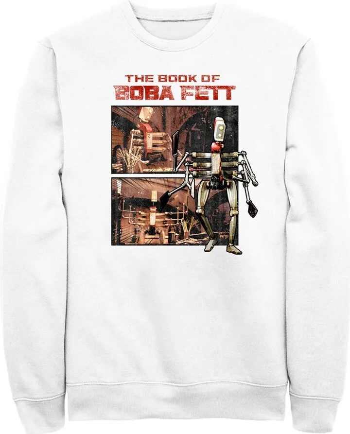 Men's Star Wars: The Book of Boba Fett COO Cook Droid Sweatshirt - White - X Large