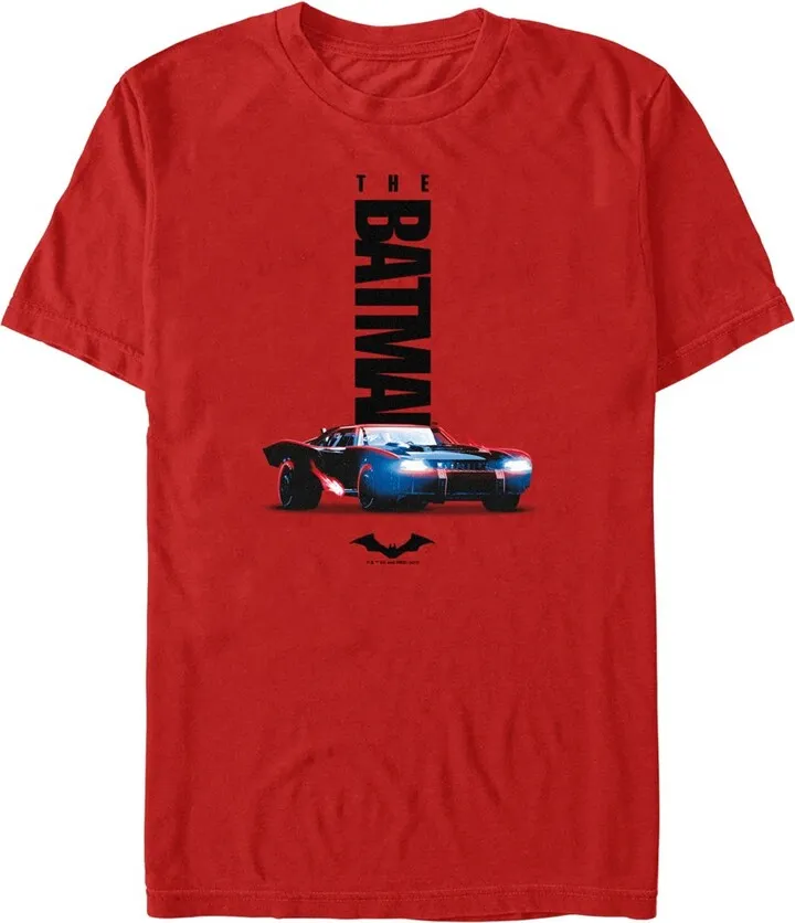 Men's The Batman Batmobile Logo T-Shirt - Red - 3X Large