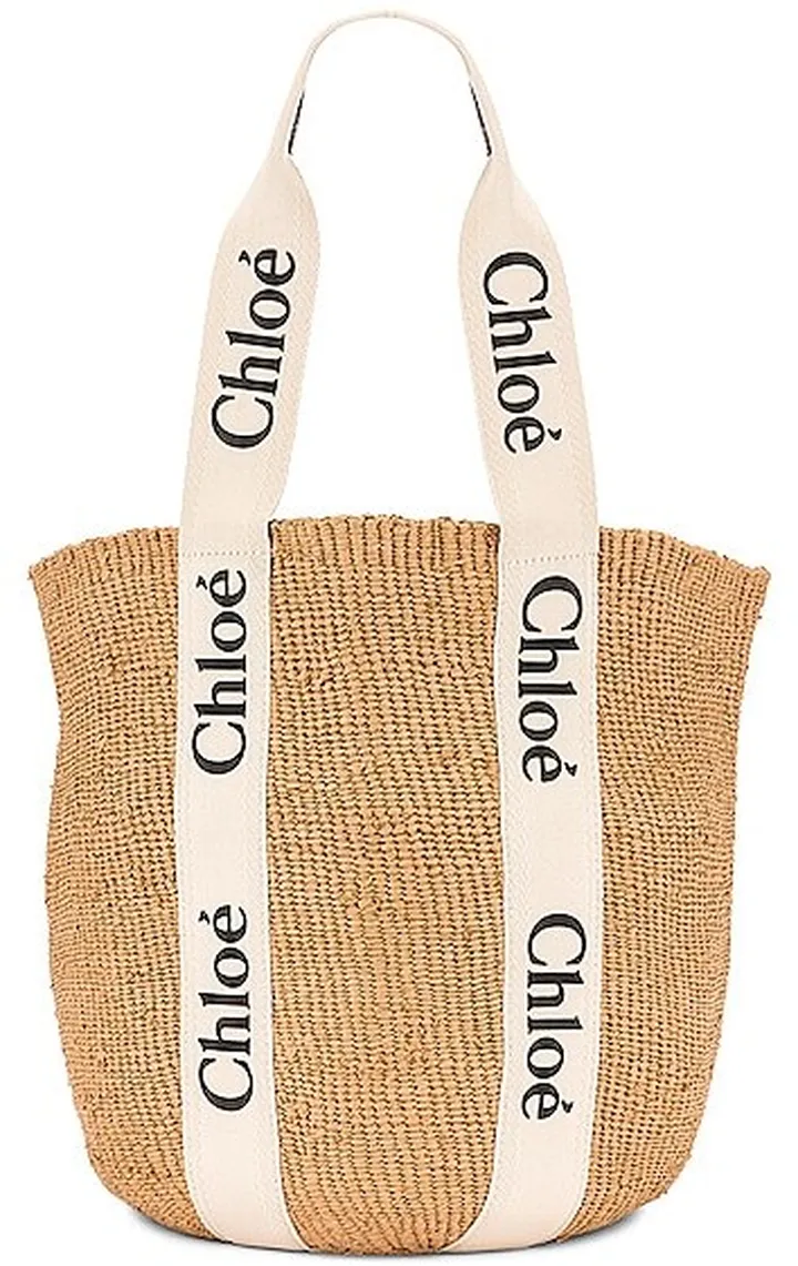 Chloe Woody Tote Bag in White