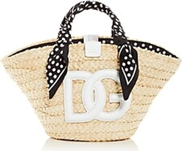 Dolce & Gabbana Small Straw Kendra Bag with Dg Logo