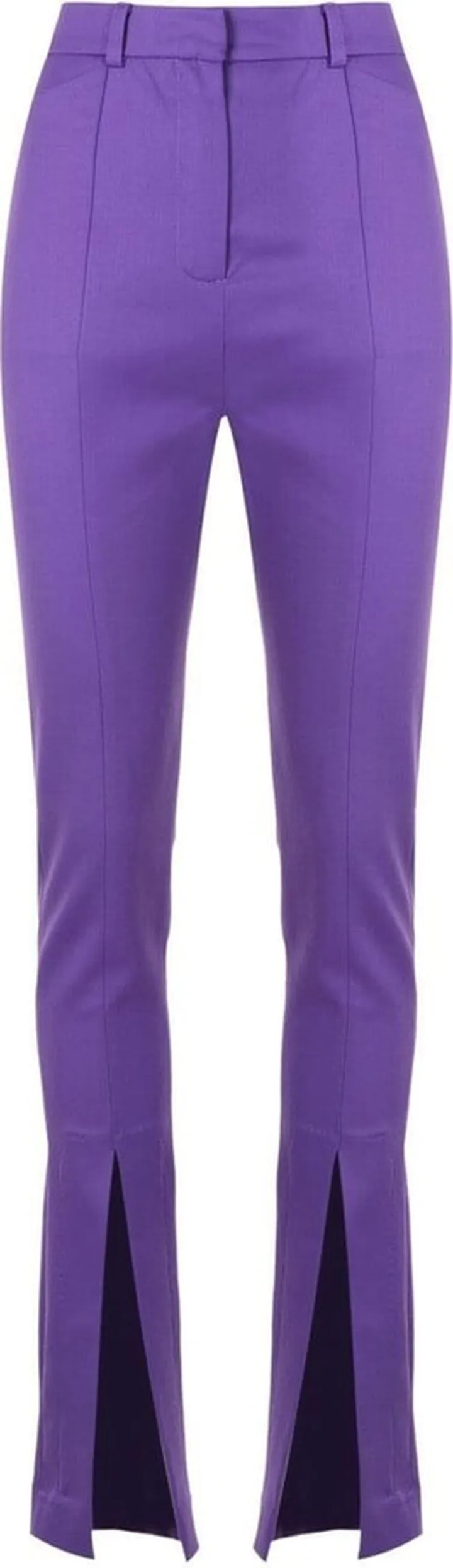 High-Waist Front Slit Trousers