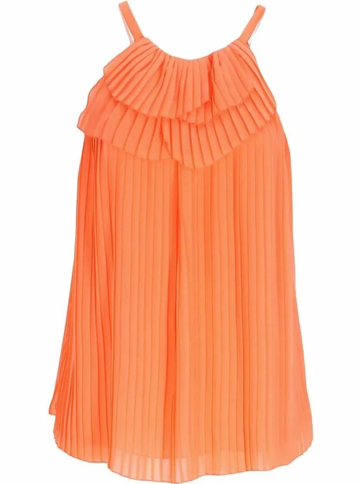 Halterneck Pleated Blouse