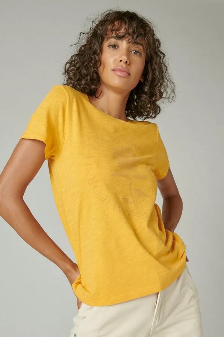 Lucky Brand Rose Crew Tee