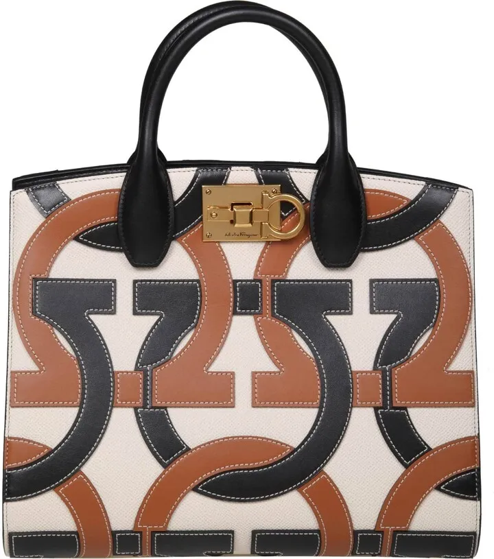 Salvatore Handbag In Inlaid Leather