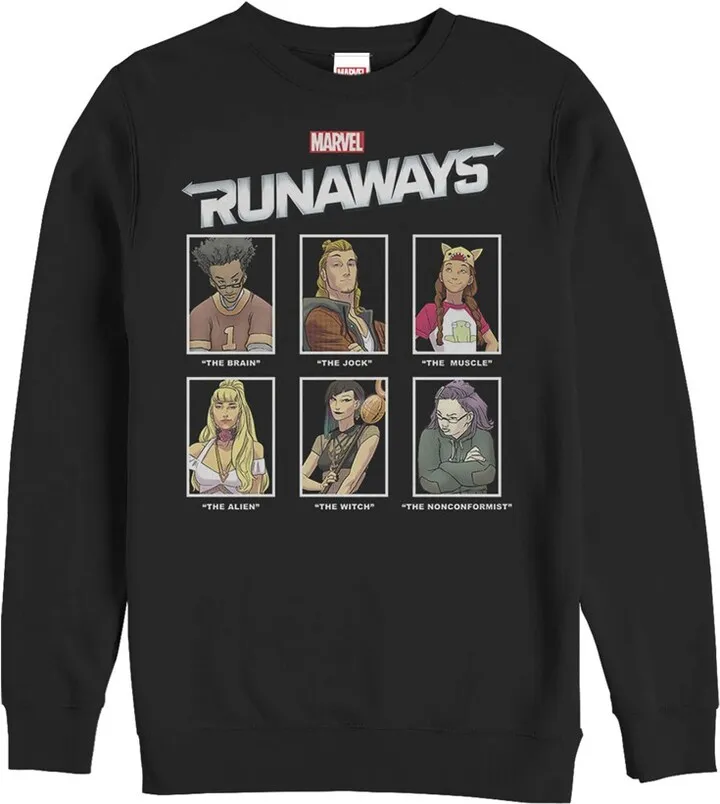 Men's Marvel Runaways Yearbook Portrait Sweatshirt - Black - Small