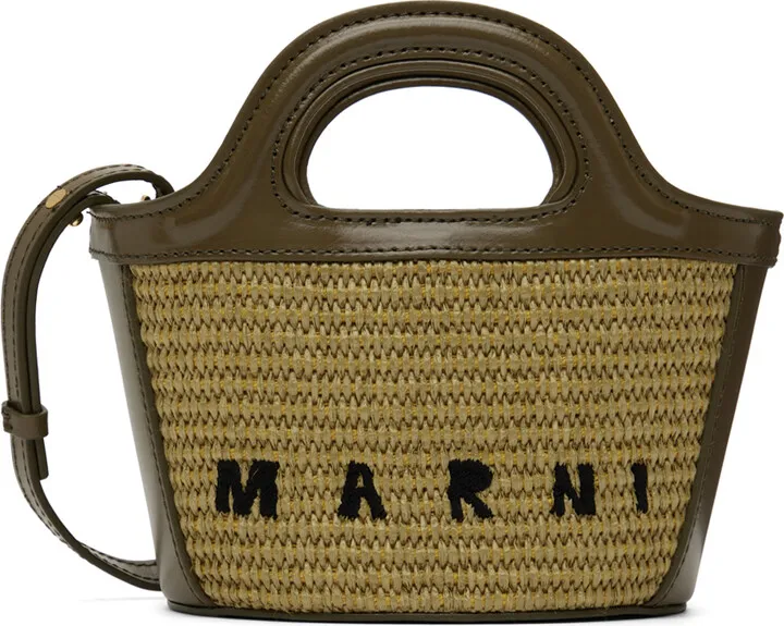 Marni Khaki Micro Tropicalia Tote
