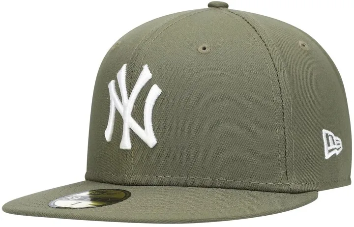 Men's Olive New York Yankees Logo White 59FIFTY Fitted Hat