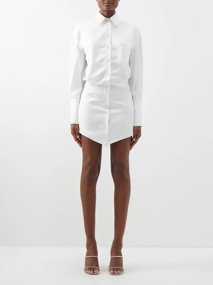 Silvye Satin Mini Shirt Dress