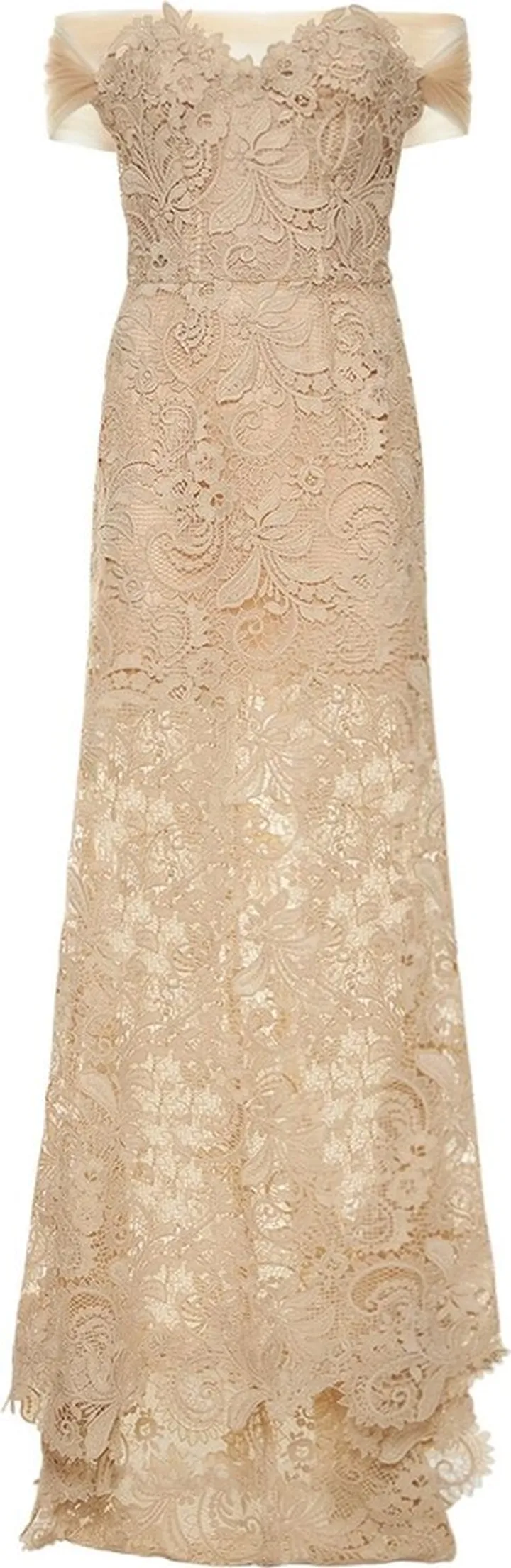 Swetheart macramé tulle long dress