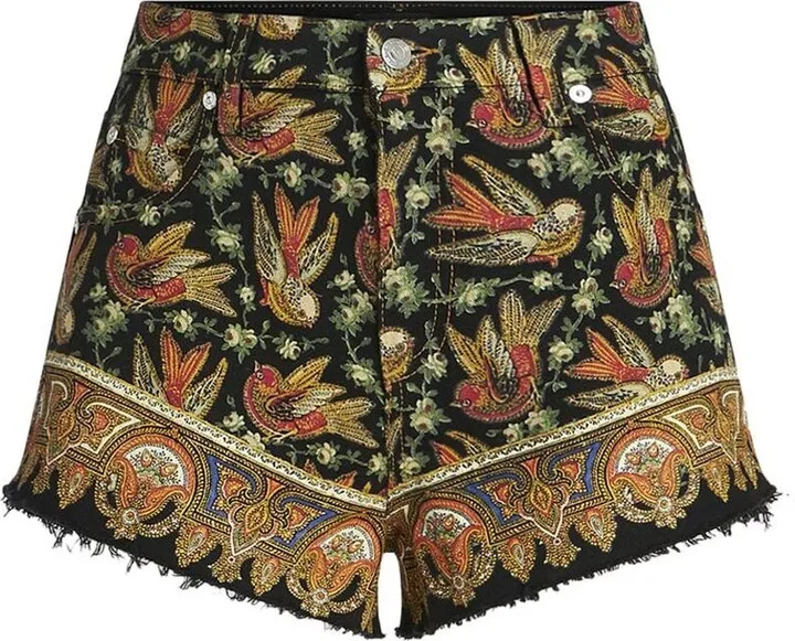 Jacquard Denim Mini Shorts