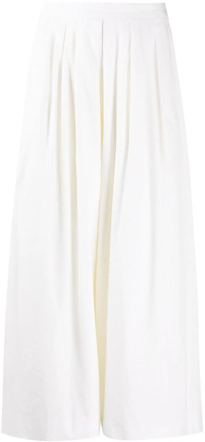 Wide-Leg Cropped Flared Trousers
