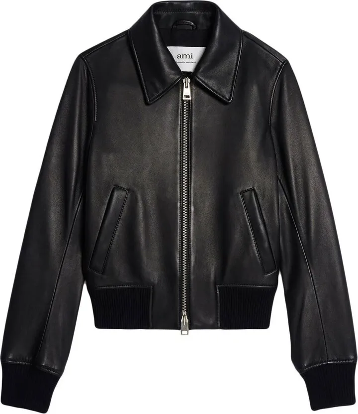 Zip-Up Leather Jacket