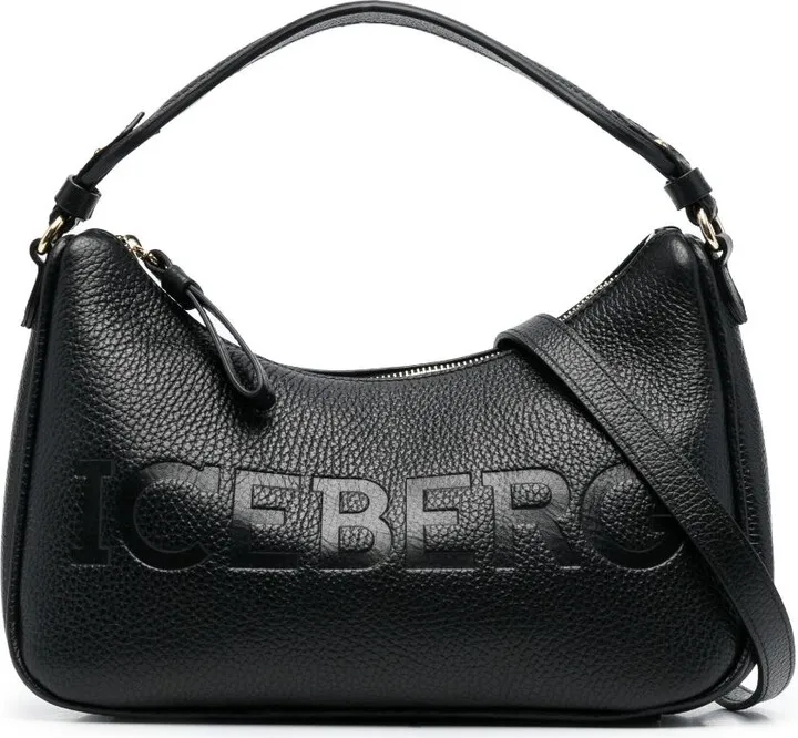 Logo-Stamp Leather Tote